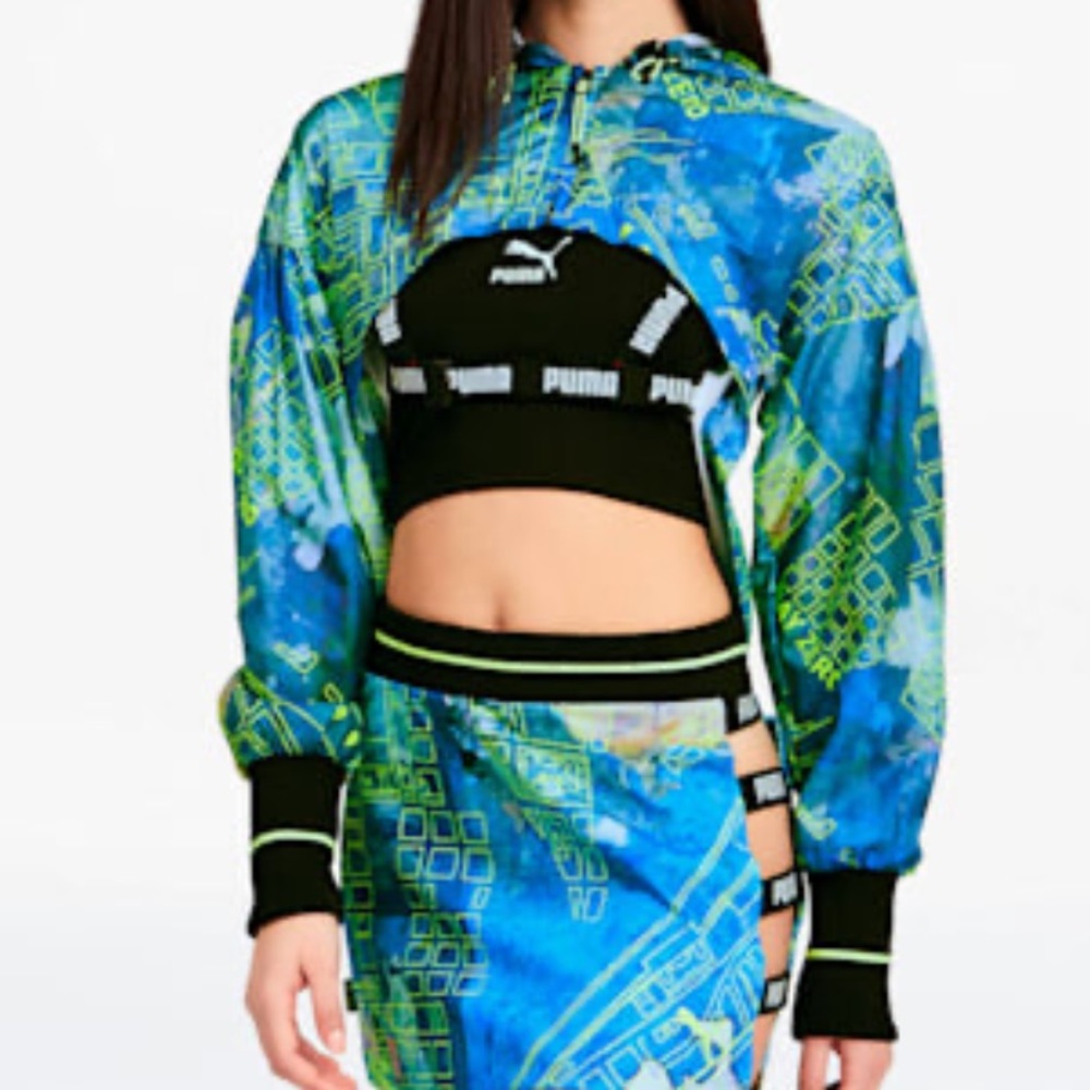 NWT CSM cropped AOP jacket puma white